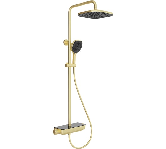 Душевая система AQUEDUTO CHUVA с термостатическим смесителем, шлифованное золото CHU0350