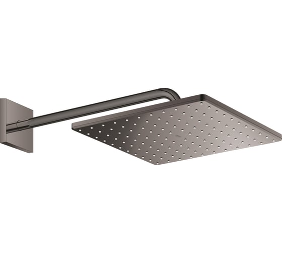 Верхний душ Grohe Rainshower Mono 310 Cube, 7.5 л/мин, 1 режим, 422 мм, темный графит глянцевый 26564A00