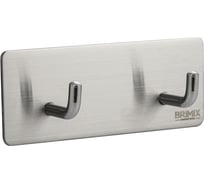 Крючок двойной на планке Brimix высокопрочный, самоклейка без сверления, из нержавеющей стали SUS 304 538