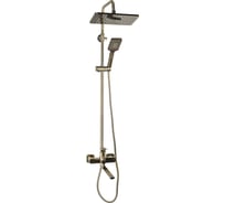 Смеситель + стойка душевая FABIA тропический душ, с двумя лейками, с длинным изливом, цвет бронза 9877