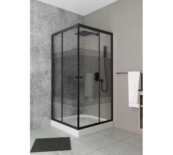 Душевой уголок Bauedge квадратный BAU Stil pattern 90х90х195, с поддоном 12,5 см, закаленное стекло TY0050