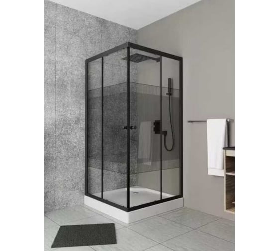 Душевой уголок Bauedge квадратный BAU Stil pattern 80х80х195, с поддоном 12,5 см, закаленное стекло TY0049