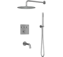 Душевая система скрытого монтажа для ванны и душа  Tissage  на 3 потока (комплект с монтажным блоком), хром Milleau TERMO 3SBIT/801-CR