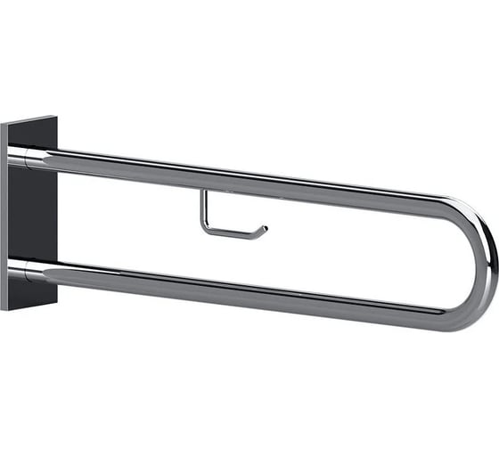 Oпopный U-образный поручень с держателем туалетной бумаги Bemeta HELP 900 мм, нержавейка глянец 301807331