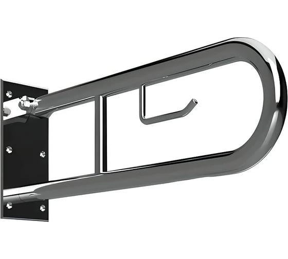 Oткиднoй U-образный поручень с держателем туалетной бумаги Bemeta HELP 750 мм, нержавейка глянец 301406301