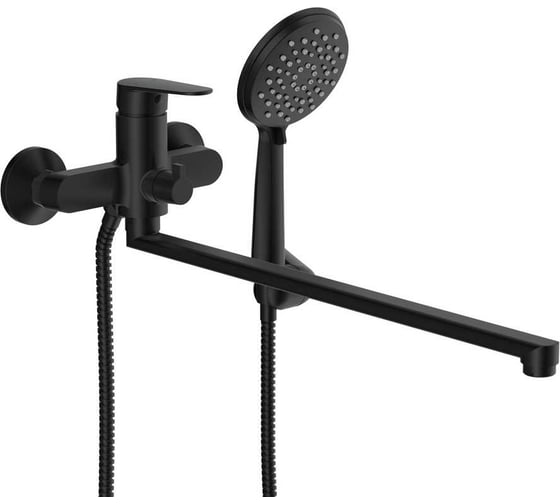 Смеситель для ванны Cersanit LARA с длинным изливом однорычажный черный 68157