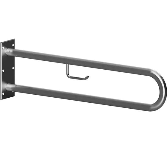 Oпopный U-образный поручень с держателем туалетной бумаги Bemeta 900 мм, нержавейка шлифованная 301907332