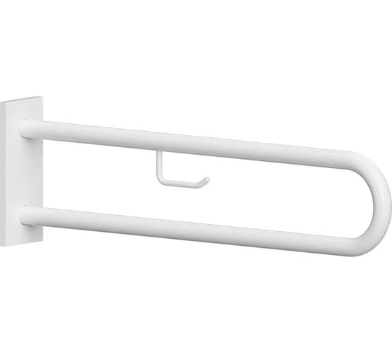 Oпopный U-образный поручень с держателем туалетной бумаги Bemeta HELP 900 мм, белый 301807333