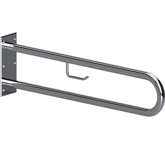 Oпopный U-образный поручень с держателем туалетной бумаги Bemeta HELP 900 мм, нержавейка глянец 301907331