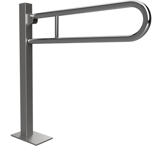 Откидной U-образный поручень Bemeta ДОСТУПНАЯ СРЕДА / HELP крепление к земле, с крышкой, 750 мм, нержавейка глянец 301507301