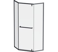 Душевое огражд AM.PM Gem 5-угольная, распашная дверь 90x90 мат черный,стекло прозрачн W90G-405-9090-BT