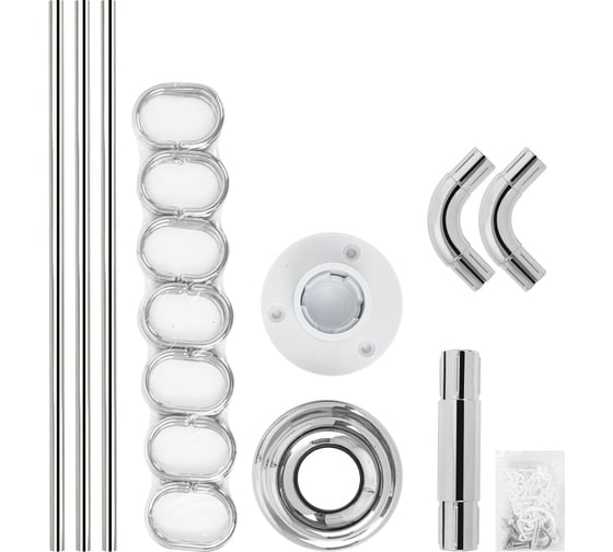 Карниз в ванную Санакс угловой, хромированный 0.9 х 0.9 х 0.9 м 10009