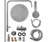 Стойка душевая тропический душ с двумя круглыми лейками Санакс МАГНУС без смесителя, из нержавеющей стали, цвет хром 30851 6