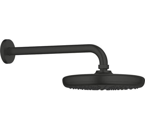 Верхний душ Grohe Tempesta 210 с душевым кронштейном 286 мм, матовый чёрный 1022182430