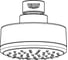 Верхний душ Grohe Tempesta Cosmopolitan 100, 6,6 л/мин, 1 режим, хром 26366001 6