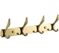 Крючок для полотенца на планке Brimix 4 х 2 шт, усиленный, цвет золото 564-G