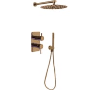 Встраиваемый смеситель для душа Ramon Soler ODISEA на 2 выхода с тропическим и ручным душем, медь K3915122CUC