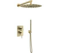 Встраиваемый смеситель для душа Ramon Soler ODISEA на 2 выхода с тропическим и ручным душем, золото K3915122OC