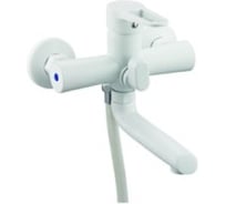 Смеситель для ванной Zegor с поворотным литым изливом 150мм 360, картридж 35, покрытие белое матовое, встроенный в корпус картриджное переключение на душ PUD3-A045YW