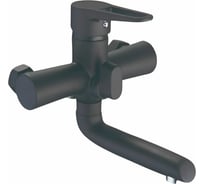 Смеситель для ванной Zegor с поворотным литым изливом 150мм 360, картридж 35, покрытие чёрное матовое, встроенный в корпус картриджное переключение на душ PUD3-A045YB