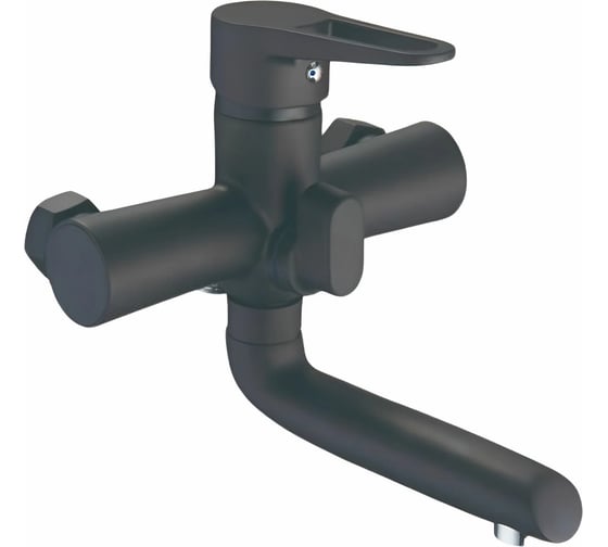 Смеситель для ванной Zegor с поворотным литым изливом 150мм 360, картридж 35, покрытие чёрное матовое, встроенный в корпус картриджное переключение на душ PUD3-A045YB