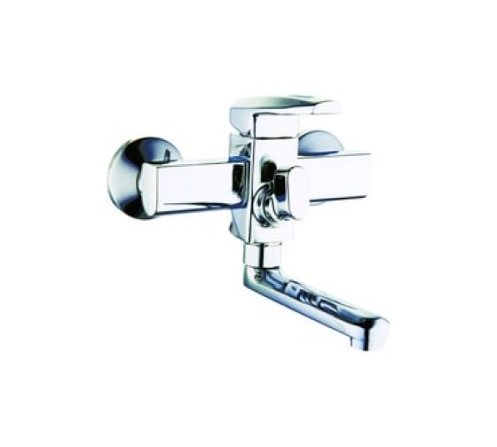 Смеситель для ванной Zegor с поворотным литым изливом 150мм 360, картридж 35, покрытие хром, встроенный в корпус картриджное переключение на душ NOF3-A033