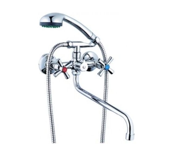 Смеситель для ванной Zegor с поворотным S-образным круглым изливом 360, керамическая букса (1/2) 180 DMT7-A722