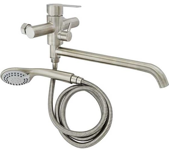 Смеситель для ванной Zegor с поворотным круглым изливом 360, картридж 35, без покрытия, встроенный в корпус картриджное переключение на душ SAP7-A097