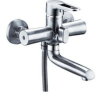 Смеситель для ванной Zegor с поворотным литым изливом 150мм 360, картридж 35, покрытие сатин, встроенный в корпус картриджное переключение на душ PUD3-A045KH