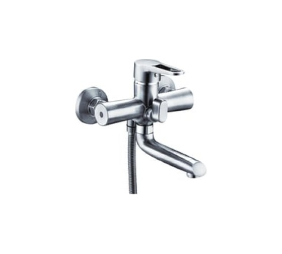 Смеситель для ванной Zegor с поворотным литым изливом 150мм 360, картридж 35, покрытие сатин, встроенный в корпус картриджное переключение на душ PUD3-A045KH