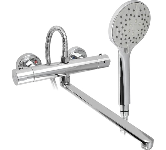 Смеситель в ванную BRIMIX длинный излив с термостатом, корпус ЛАТУНЬ 3298