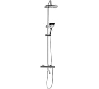 Смеситель с длинным изливом термостатический + стойка душевая BRIMIX тропический душ, с двумя лейкам, цвет ХРОМ. 3100