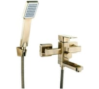 Смеситель для ванной Zegor с поворотным литым плоским изливом 150мм 360, картридж 35, покрытие бронза, встр. в корпус картриджное переключение на душ LEB3-A123KT