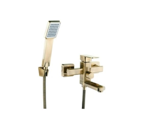 Смеситель для ванной Zegor с поворотным литым плоским изливом 150мм 360, картридж 35, покрытие бронза, встр. в корпус картриджное переключение на душ LEB3-A123KT