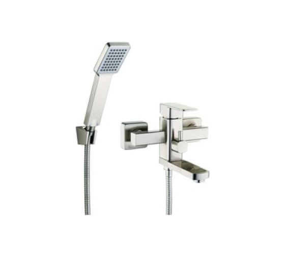 Смеситель для ванной Zegor с поворотным литым плоским изливом 150мм 360, картридж 35, покрытие сатин, встр. в корпус картриджное переключение на душ LEB3-A123KH