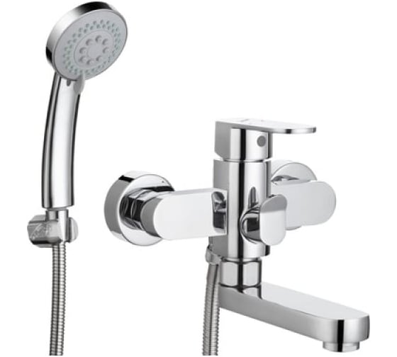 Смеситель для ванной Zegor с поворотным литым плоским изливом 150мм 360, картридж 35, покрытие хром, встр. в корпус картриджное переключение на душ GAB3-A136