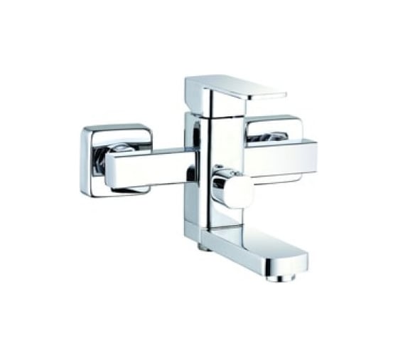 Смеситель для ванной Zegor с поворотным литым плоским изливом 150мм 360, картридж 35, покрытие хром, встр. в корпус картриджное переключение на душ LEB3-A123