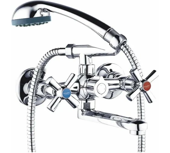 Смеситель для ванной Zegor с поворотным плоским изливом 150мм 360, керамическая букса (1/2) 180 DMT3-А722