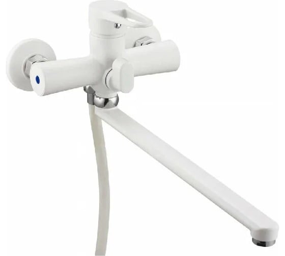Смеситель для ванной Zegor с поворотным плоским изливом 360, картридж 35, покрытие белое матовое, встр. в корпус картриджное переключение на душ PUD7-A045YW
