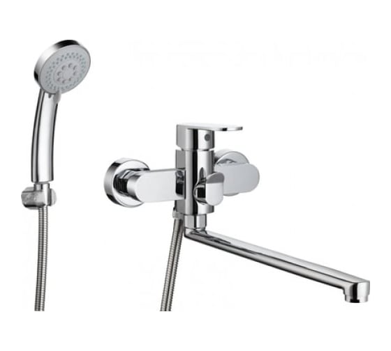 Смеситель для ванной Zegor с поворотным плоским изливом 360, картридж 35, покрытие хром, встр. в корпус картриджное переключение на душ GAB7-A136