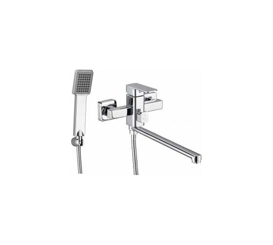 Смеситель для ванной Zegor с поворотным плоским изливом 360, картридж 35, покрытие хром, встр. в корпус картриджное переключение на душ LEB7-A123