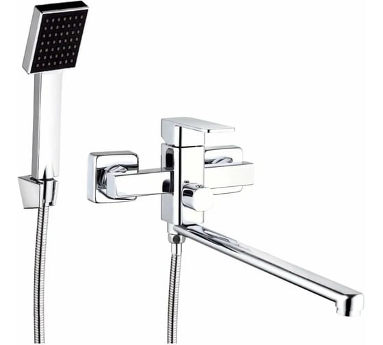 Смеситель для ванной Zegor с поворотным плоским изливом 360, картридж 35, покрытие хром, встр. в корпус картриджное переключение на душ LEB7-B123