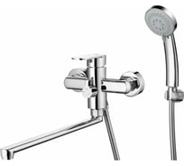 Смеситель для ванной Zegor с поворотным плоским изливом 360, картридж 35, покрытие хром, встр. в корпус картриджное переключение на душ LOB7-A128