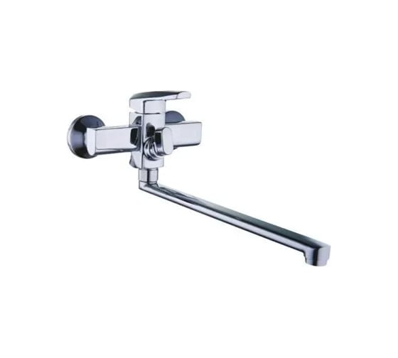 Смеситель для ванной Zegor с поворотным плоским изливом 360, картридж 35, покрытие хром, встр. в корпус картриджное переключение на душ NOF7-A033