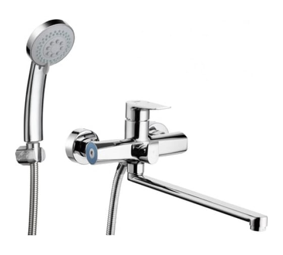 Смеситель для ванной Zegor с поворотным плоским изливом 360, картридж 35, покрытие хром, встр. в корпус картриджное переключение на душ NOG7-A134