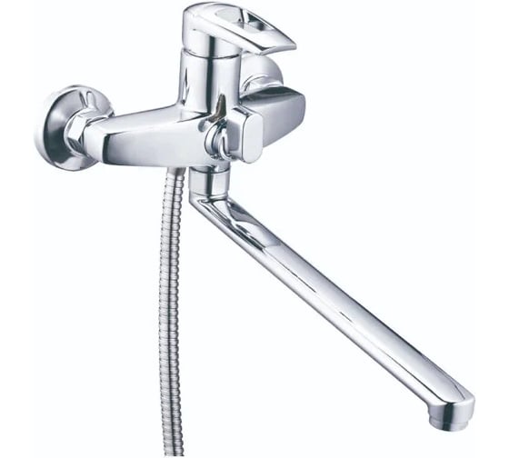 Смеситель для ванной Zegor с поворотным плоским изливом 360, картридж 35, покрытие хром, встр. в корпус картриджное переключение на душ SWF7-A113