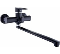 Смеситель для ванной Zegor с поворотным плоским изливом 360, картридж 35, покрытие чёрное матовое, встр. в корпус картриджное переключение на душ PUD7-A045YB