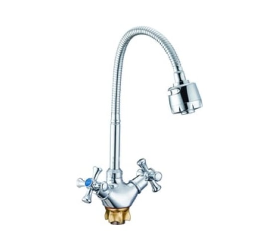 Смеситель для кухонной мойки Zegor с поворотным гибким изливом 360, керамическая букса (1/2) 180 DTZ4-E827