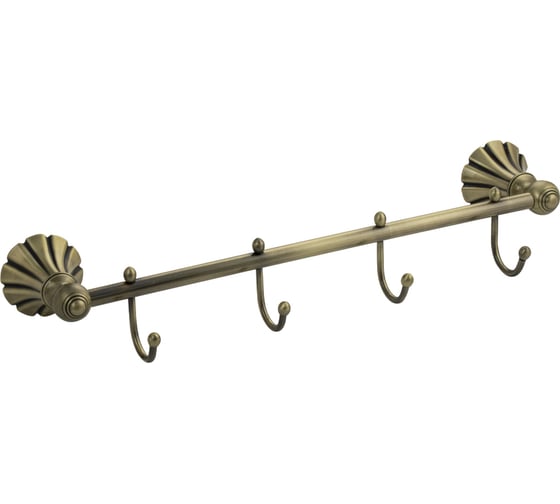 Вешалка с четырьмя крючками Санакс серия МАГНУС, прямая, цвет БРОНЗА 95205