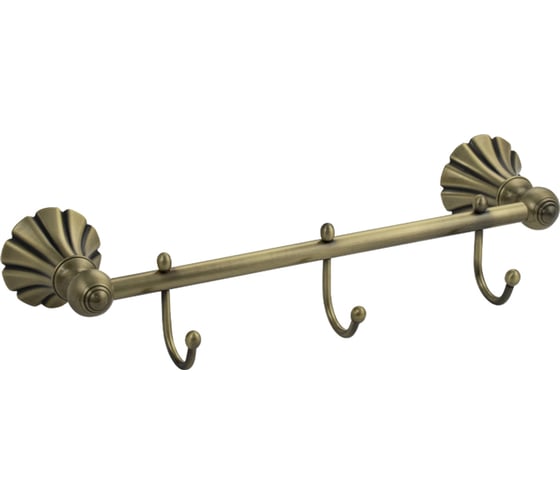 Вешалка с тремя крючками Санакс серия МАГНУС, прямая, цвет БРОНЗА 95204